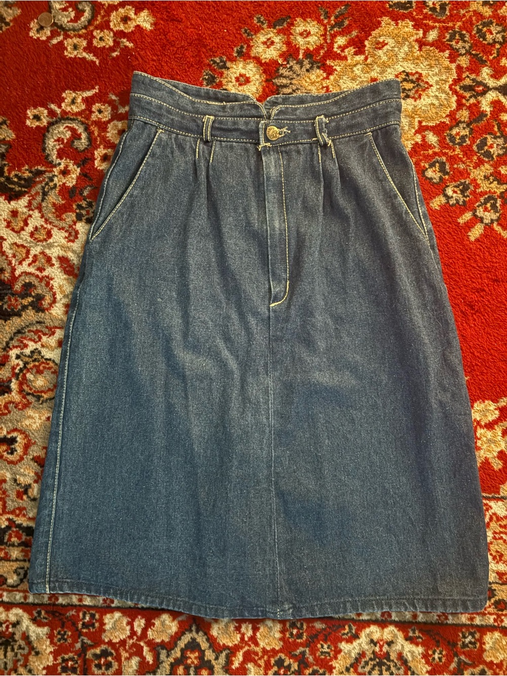 Gitano Blue Denim A-Line Women's Skirt (vintage-fits like size 2 or 4)